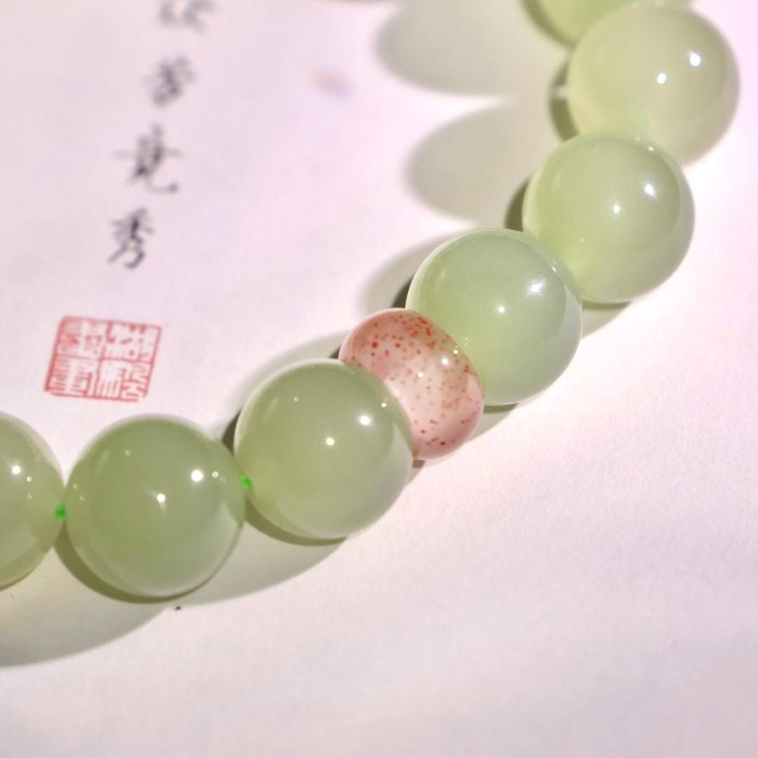 Qingshui green nephrite bracelet 12mm