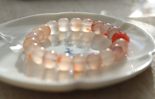 Pink Lychee agate bracelet 10 mm