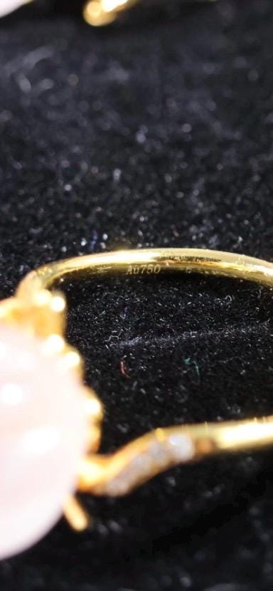 Lychee Agate Cat Paw Jewelry Set: 18k solid Gold, Ruby, Diamond