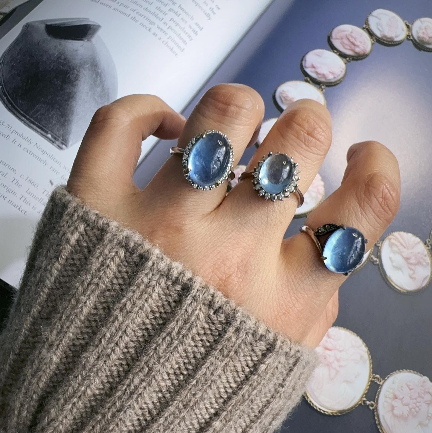 Santa Maria aquamarine adjustable 925 silver ring