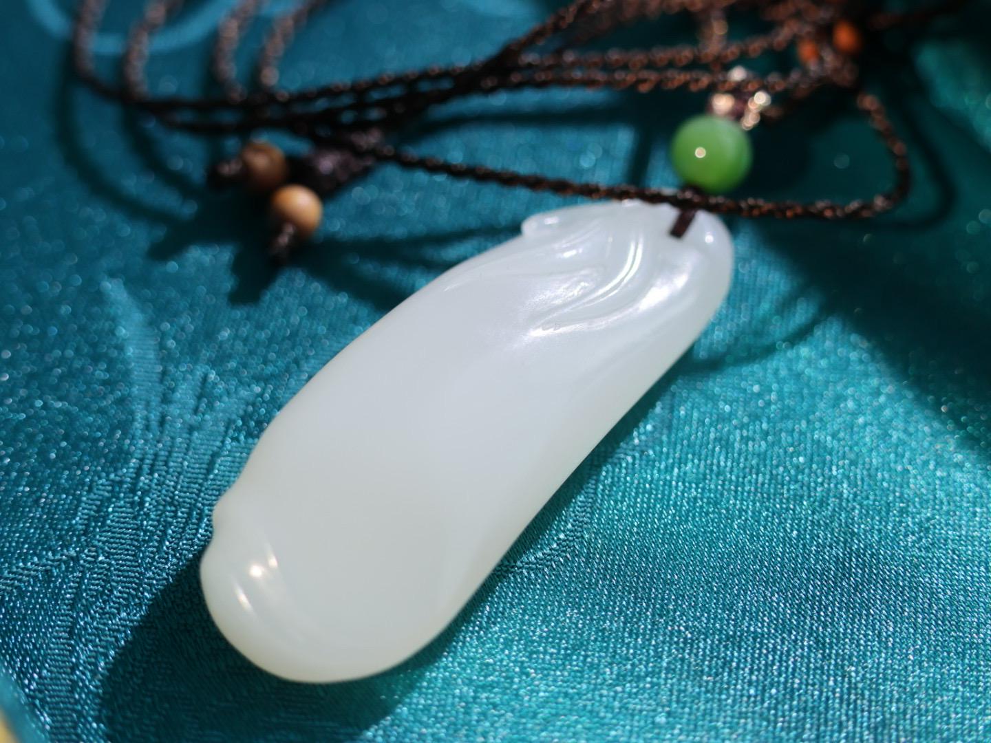 Certified Nephrite White Jade Magnolia pendant
