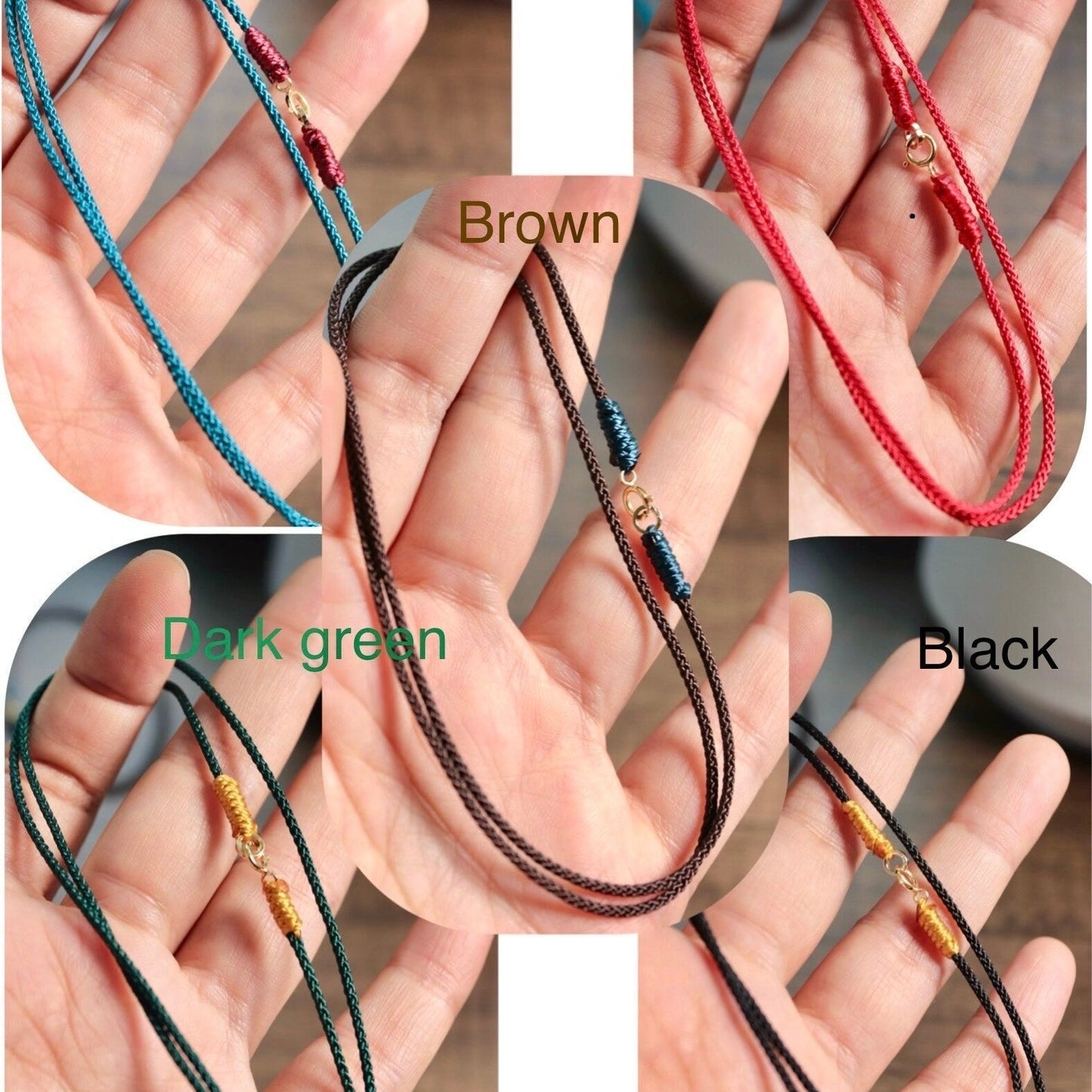 handmade cord necklace 1.4mm allergen free with spring clasp