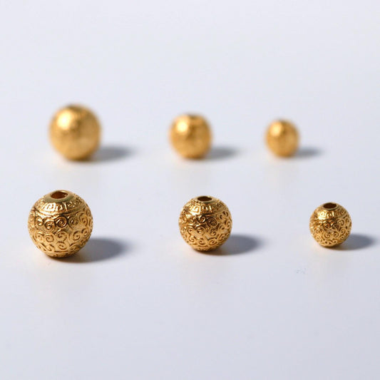 12mm 10mm 8mm Gold plated brass cloud beads / accent bead of bracelets