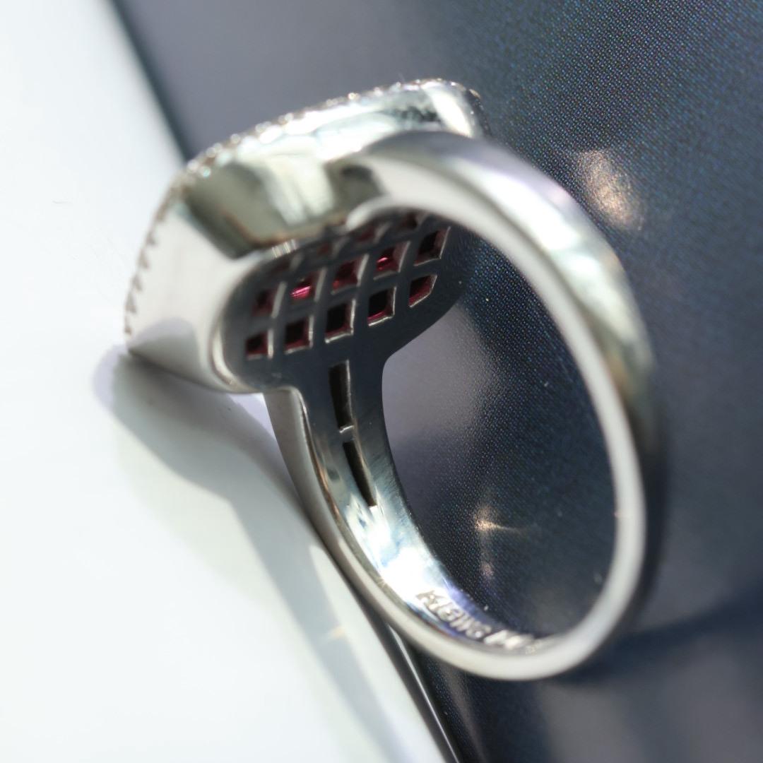 Vintage mystery set ruby and diamond ring US size 6.5