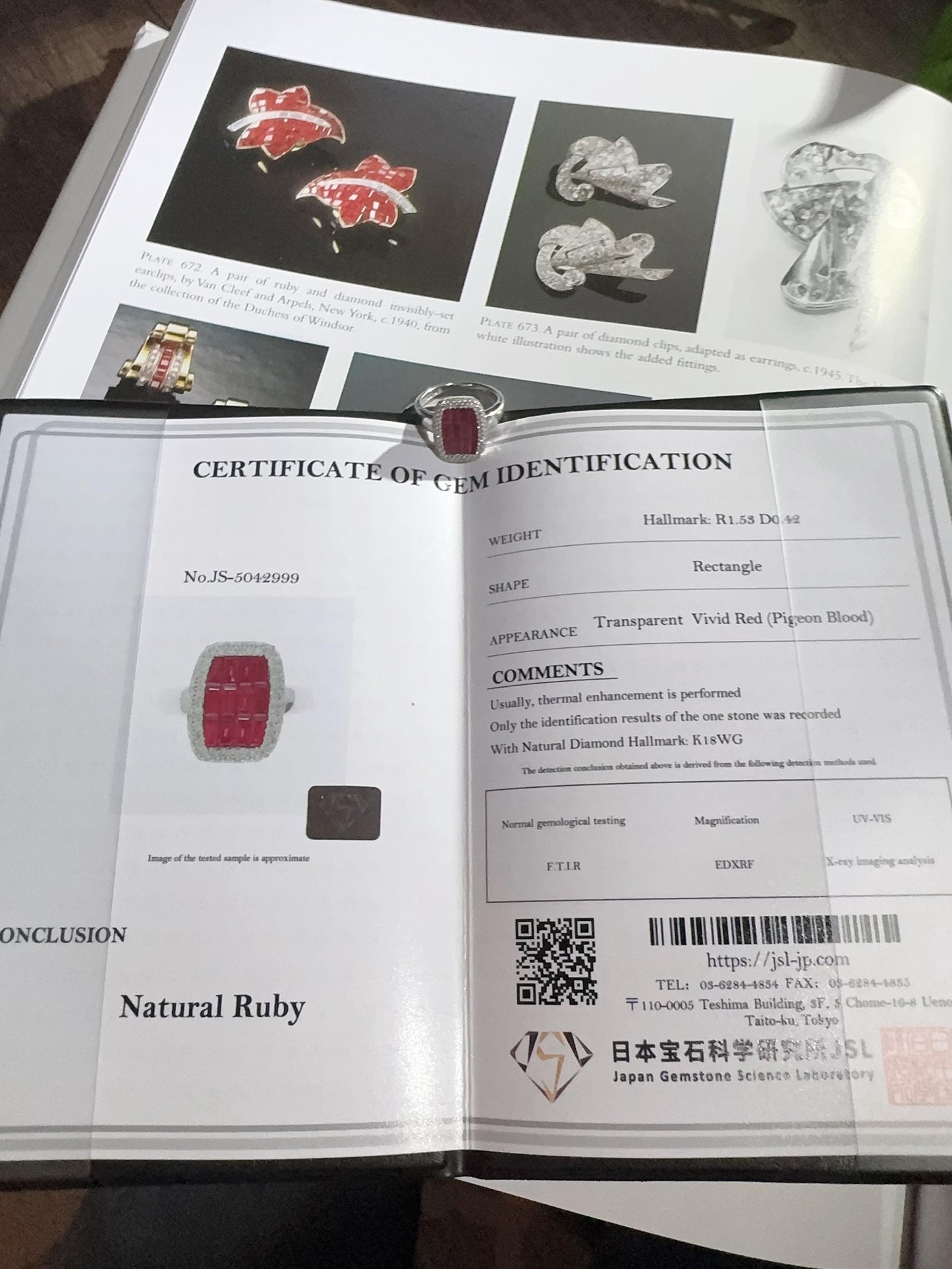 Vintage mystery set ruby and diamond ring US size 6.5