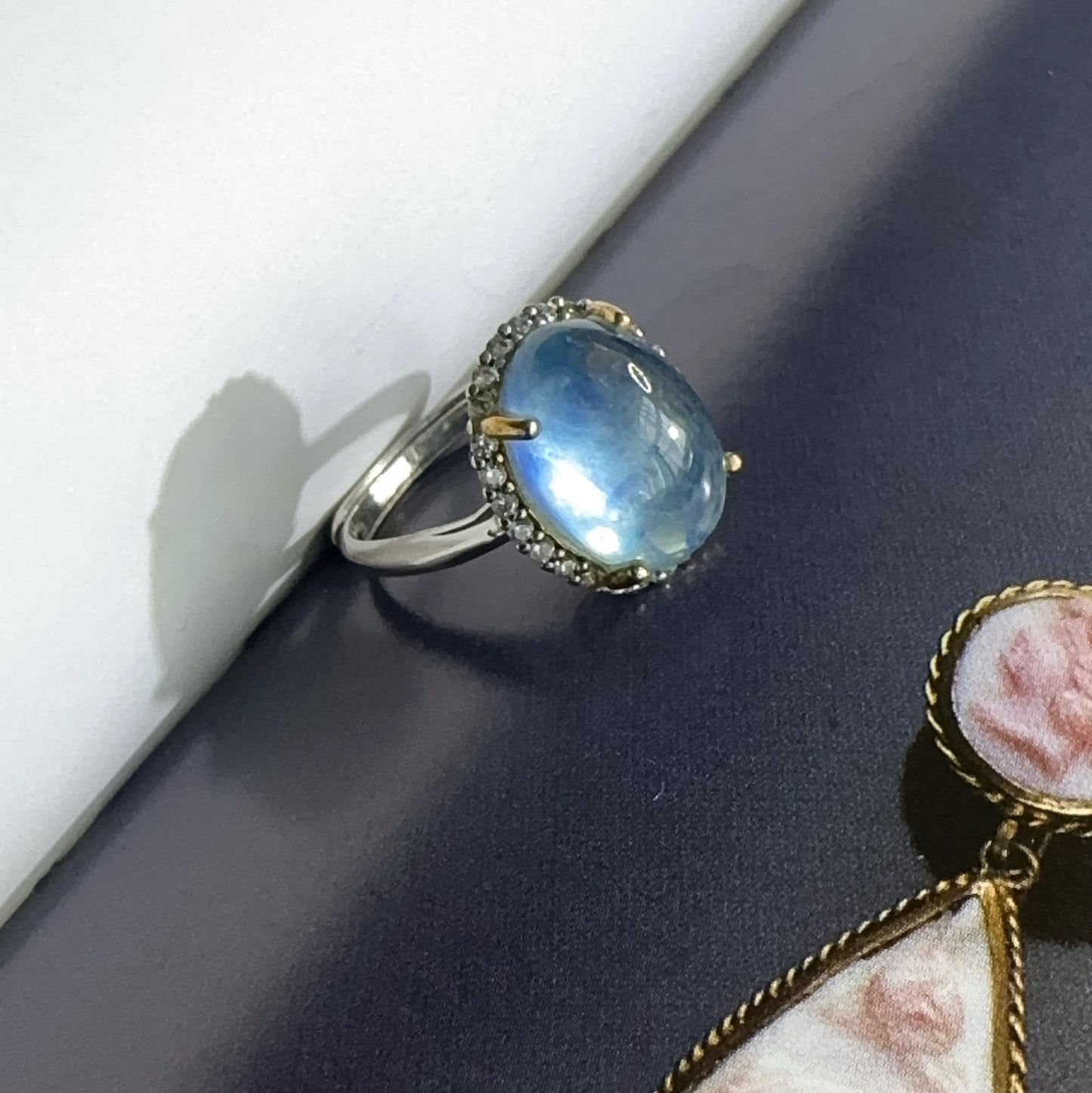 Santa Maria aquamarine adjustable 925 silver ring