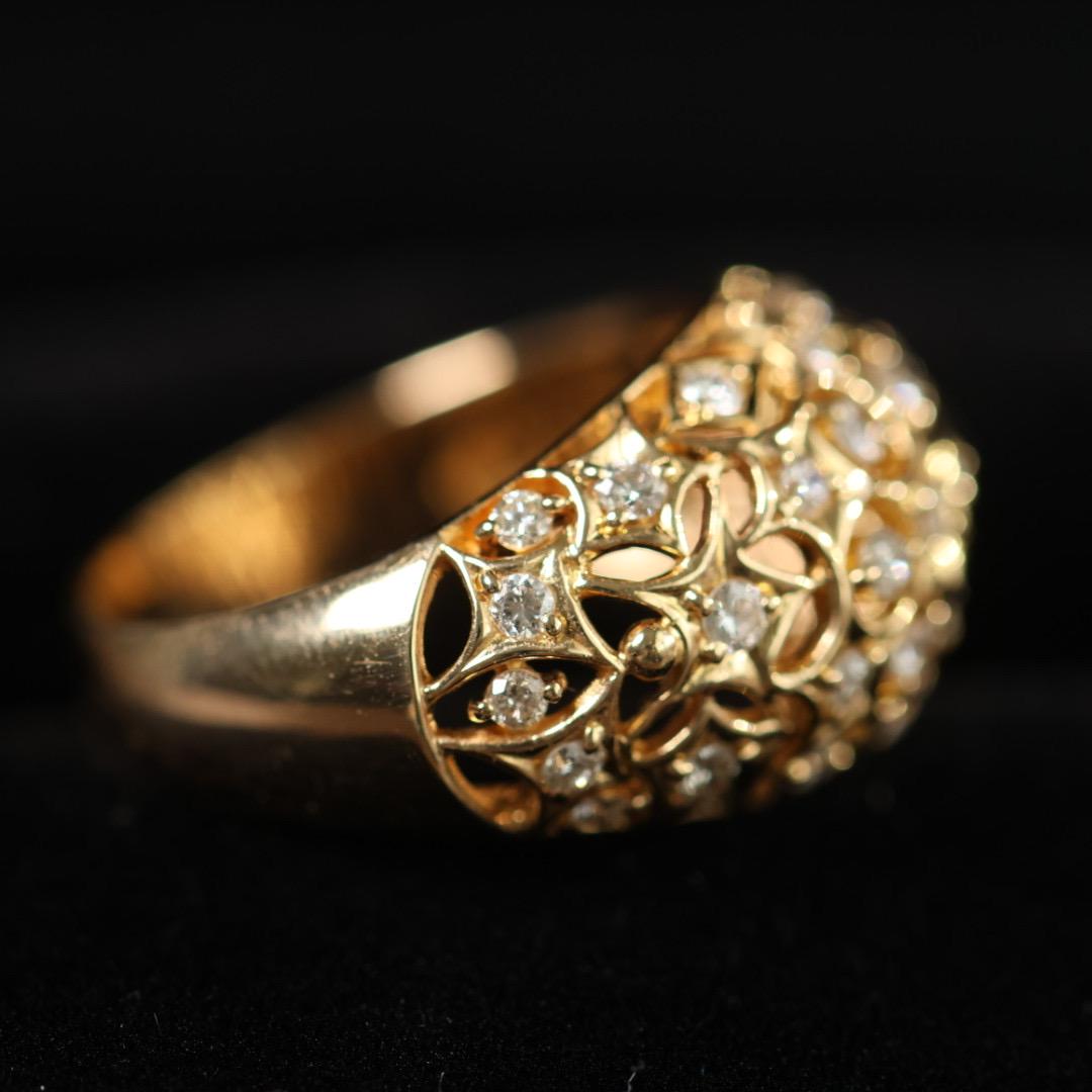 Vintage Japan diamond ring 18k gold ring size 6