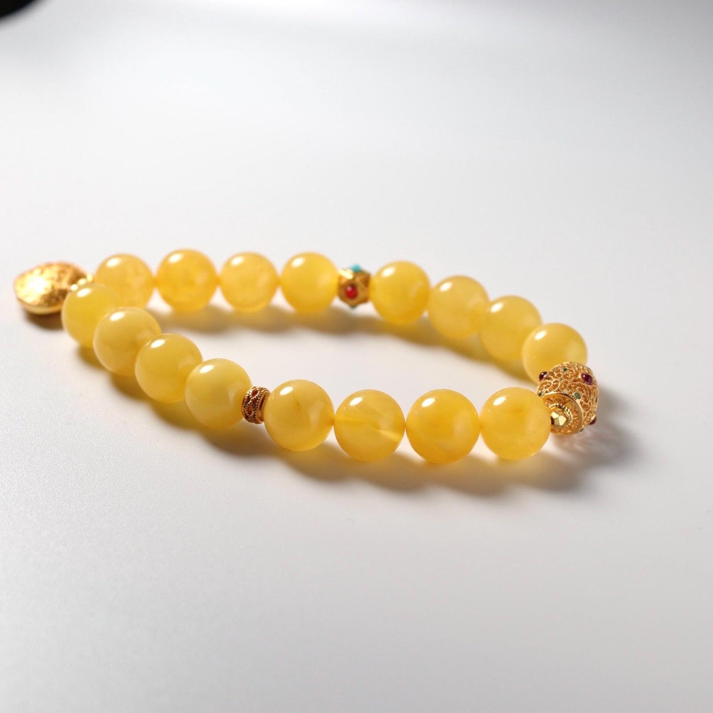 Butter Baltic Amber bracelet 12mm 蜜蜡手串