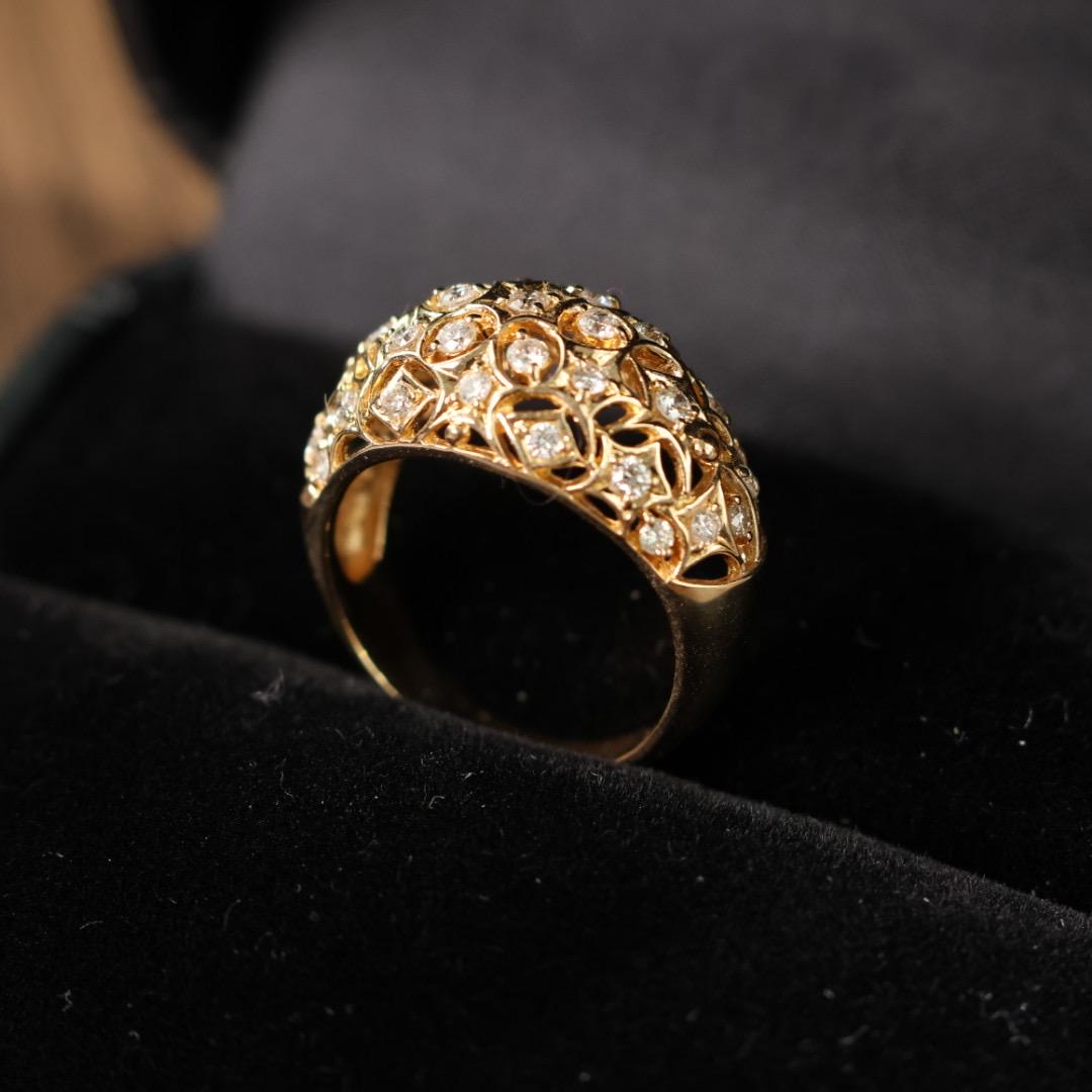 Vintage Japan diamond ring 18k gold ring size 6