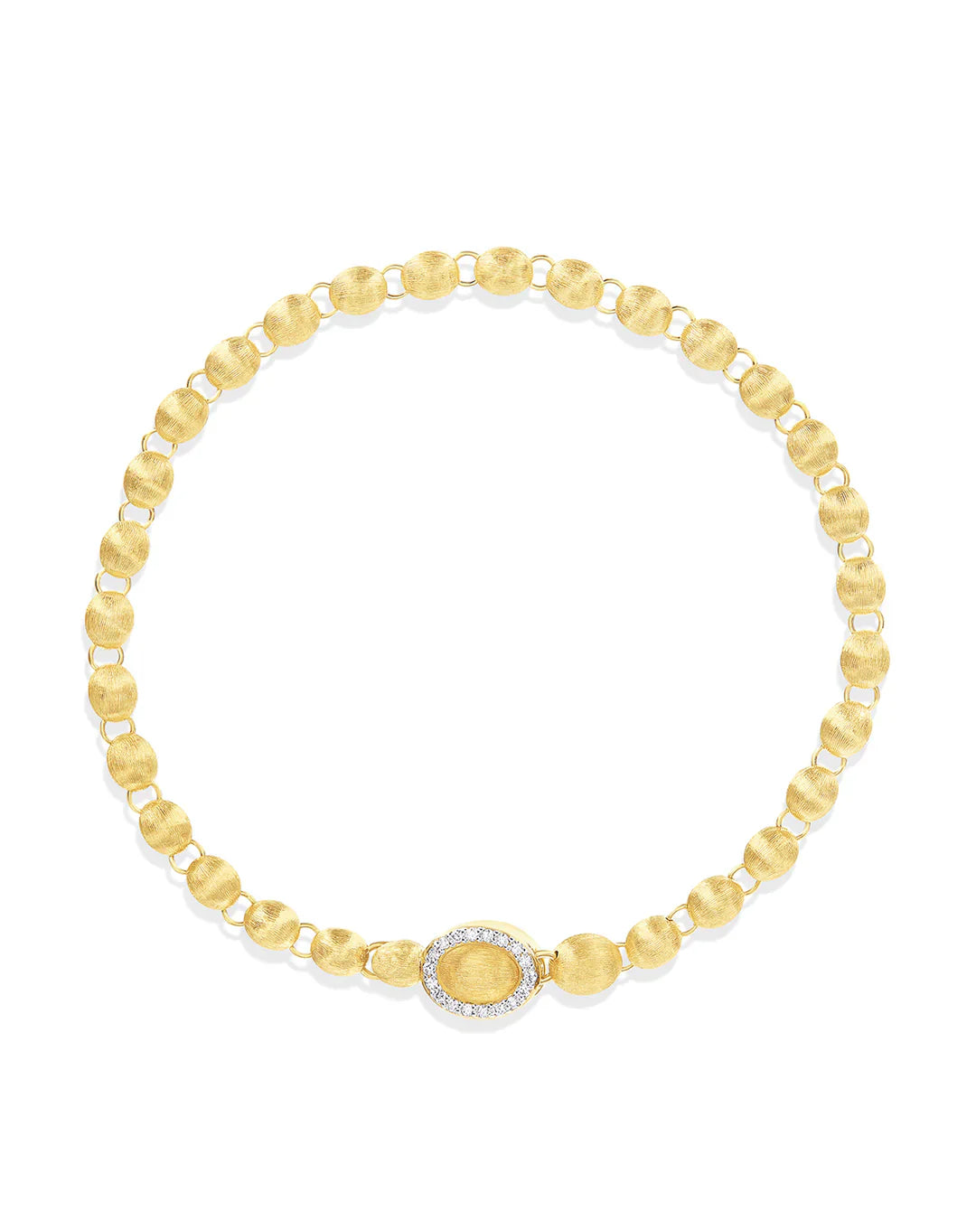 NANIS Italy “ivy” hand engraved 18K gold and diamond bracelet