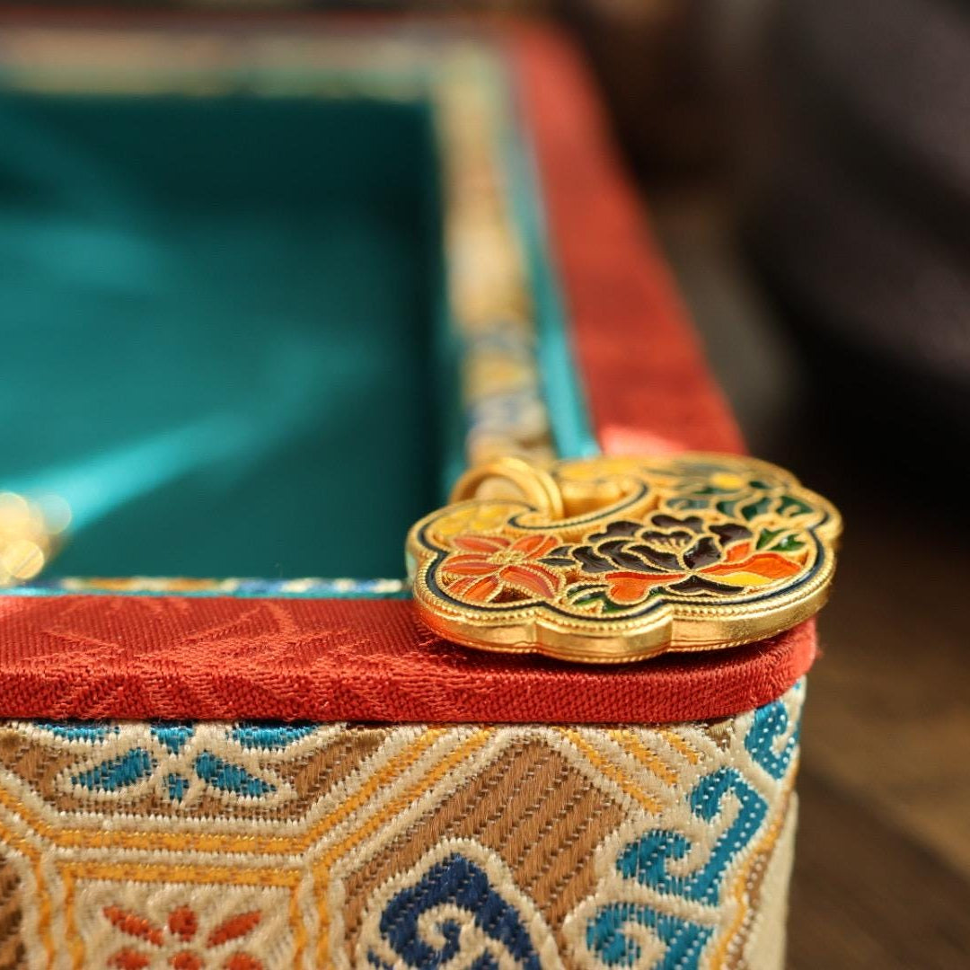 24k gold plated peony lock pendant 足金色花开富贵锁吊坠