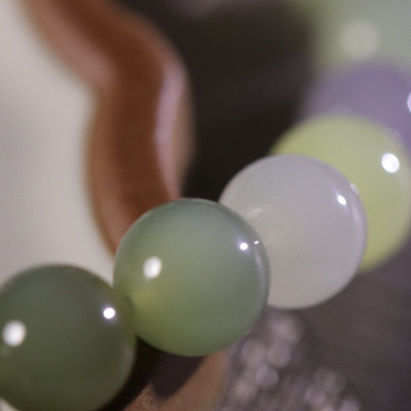 Premium pastel color multi color nephrite bracelet