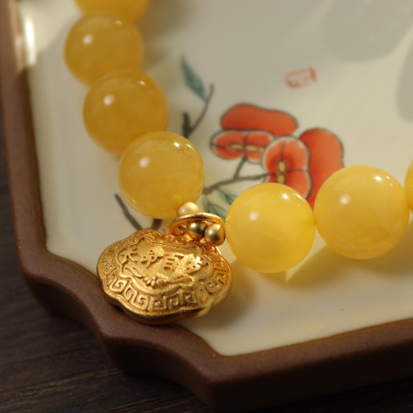Butter Baltic Amber bracelet 12mm 蜜蜡手串
