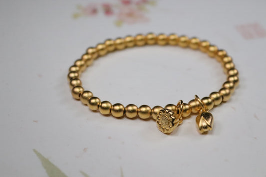 24k gold plated bead bracelet