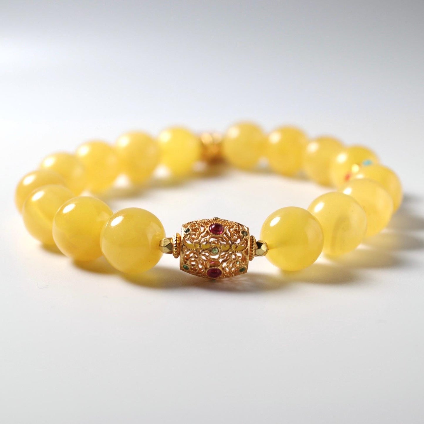 Butter Baltic Amber bracelet 12mm 蜜蜡手串