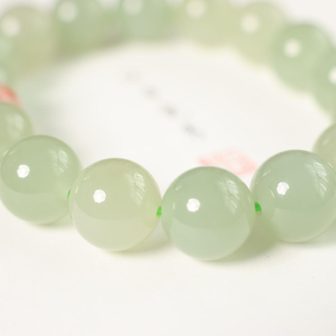 Qingshui green nephrite bracelet 12mm