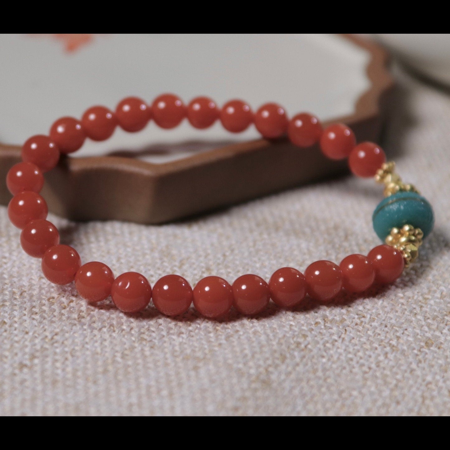 Sichuan Nanhong agate cherry red 6 mm bracelet