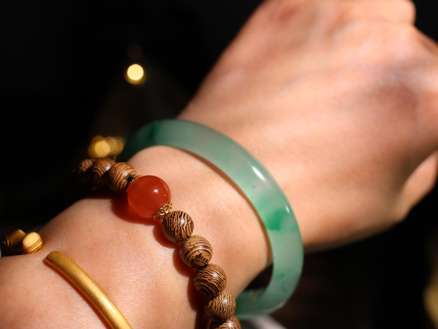 Quartzite Bangle: Light Green Dulong Jade, 57mm