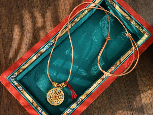 24k gold compass pendant