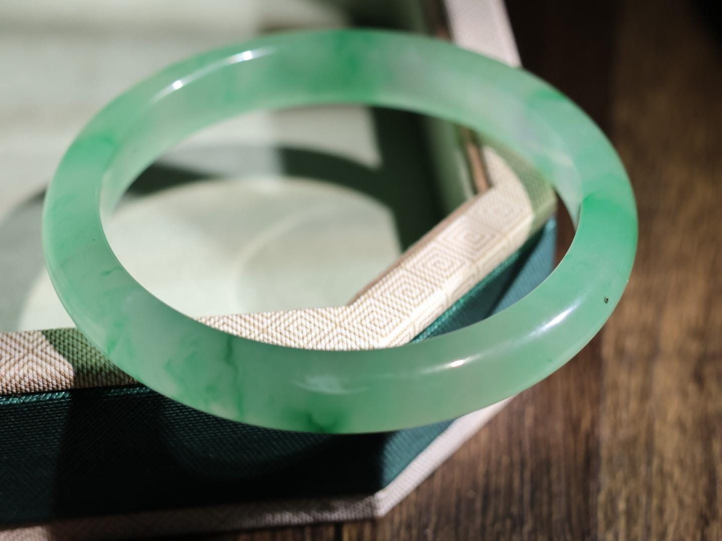 Quartzite Bangle: Light Green Dulong Jade, 57mm