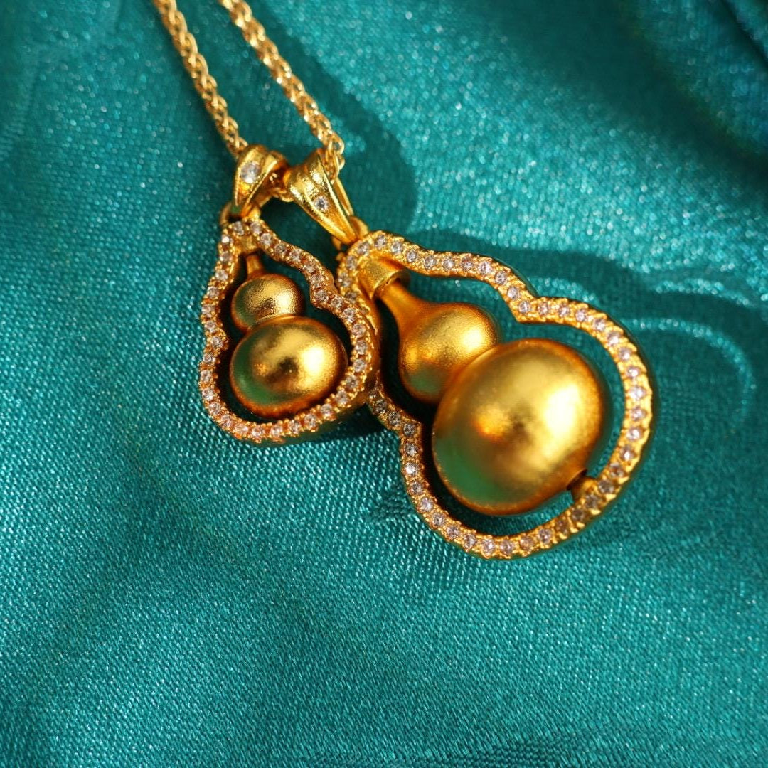 24k gold gourd pixiu pendant 葫芦吊坠吊坠项链