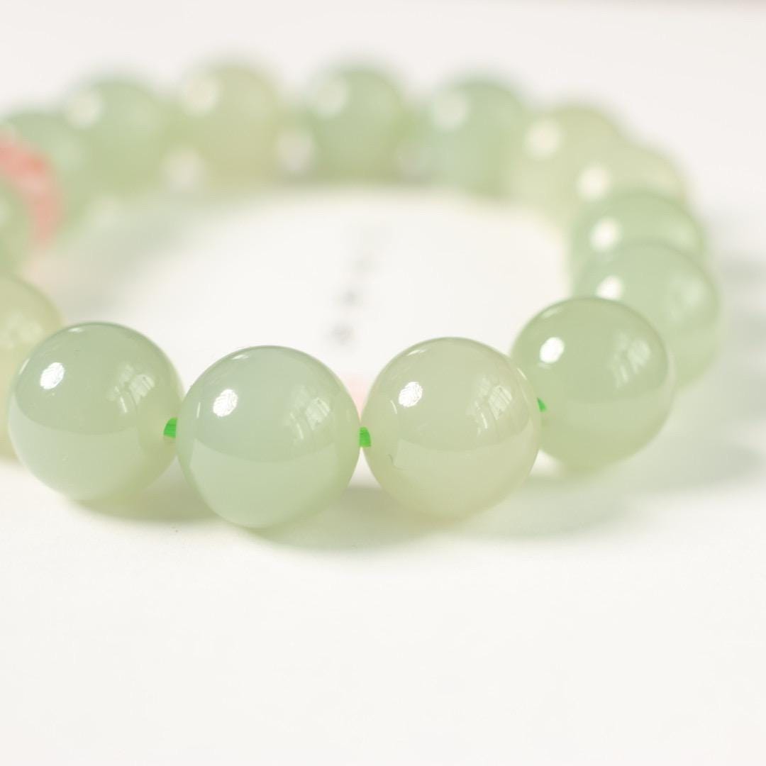 Qingshui green nephrite bracelet 12mm