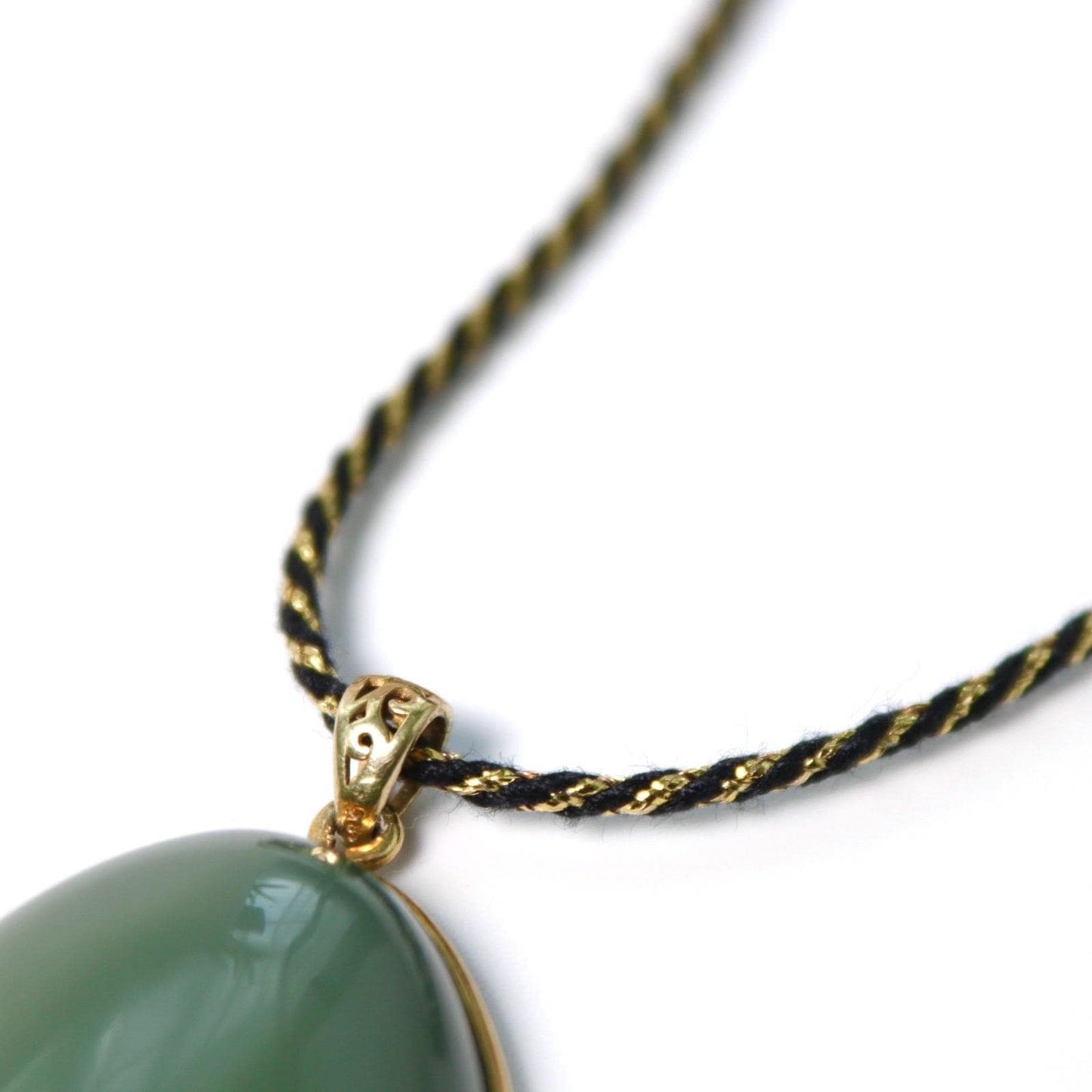 vintage dark blue green nephrite pendant