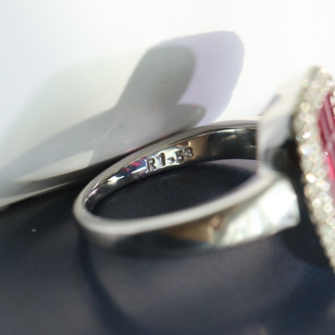 Vintage mystery set ruby and diamond ring US size 6.5