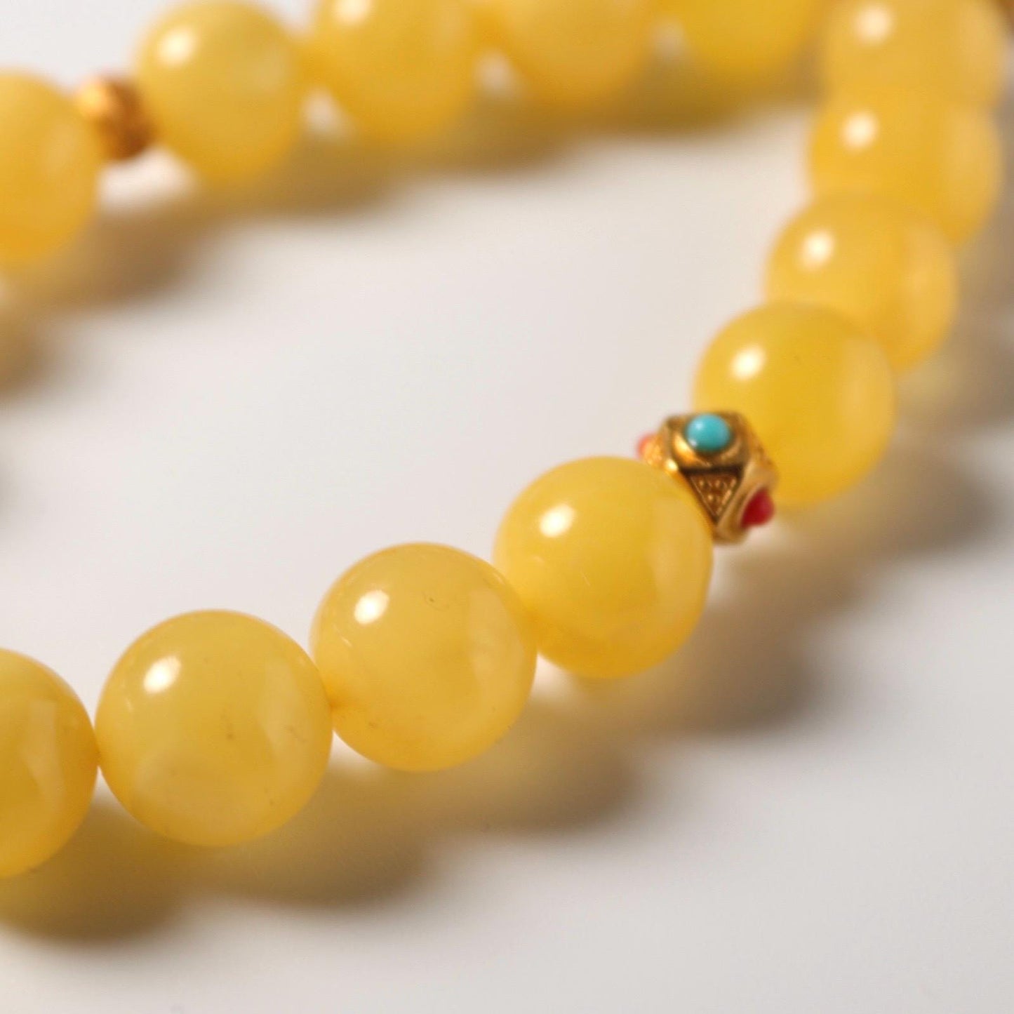 Butter Baltic Amber bracelet 12mm 蜜蜡手串