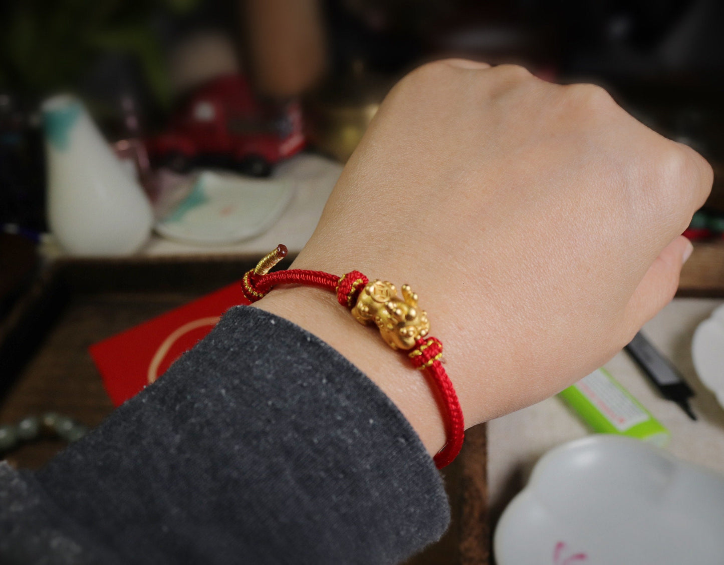Handmade Red cord bracelet  allergen free