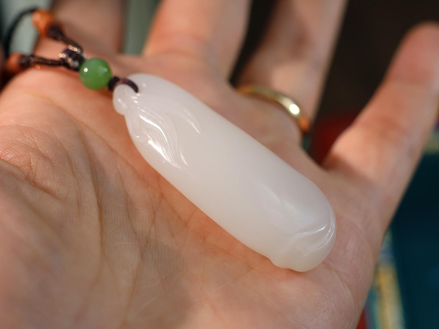 Certified Nephrite White Jade Magnolia pendant