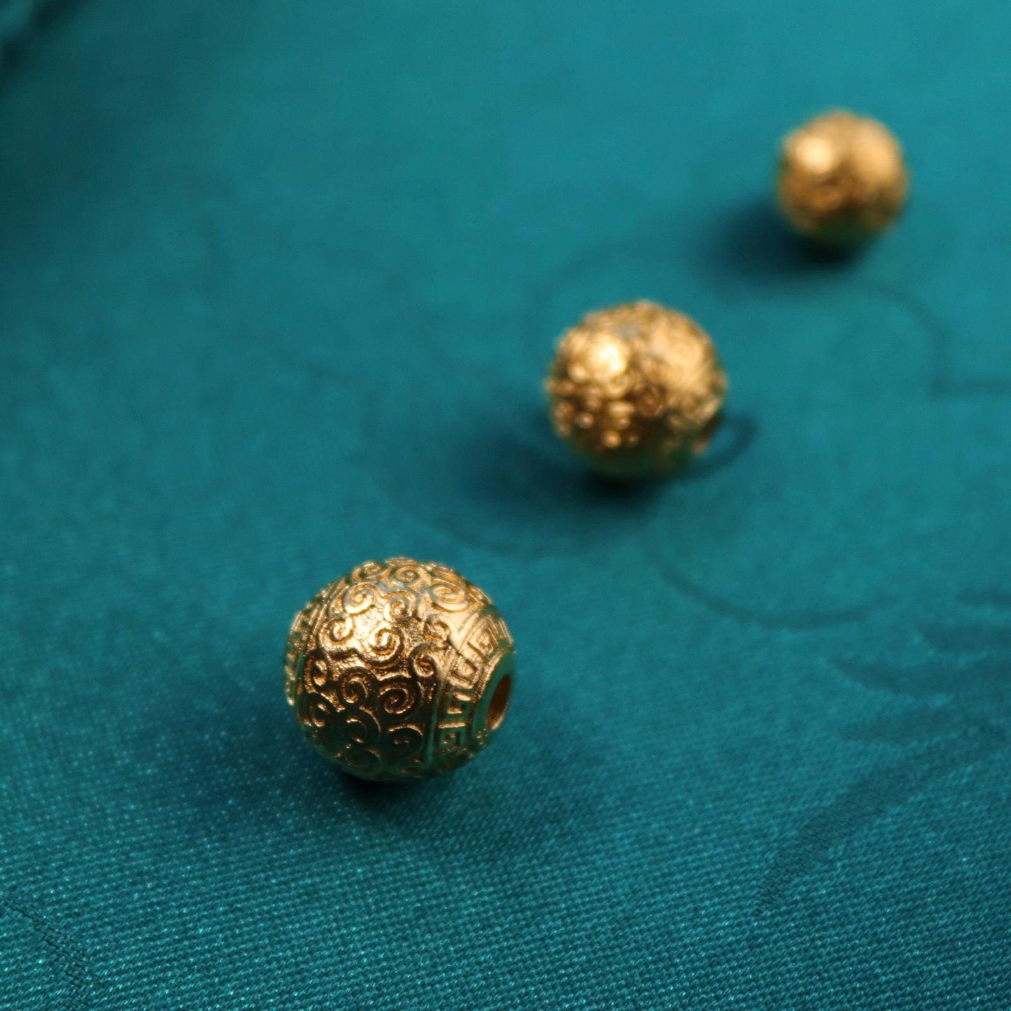 12mm 10mm 8mm Gold plated brass cloud beads / accent bead of bracelets