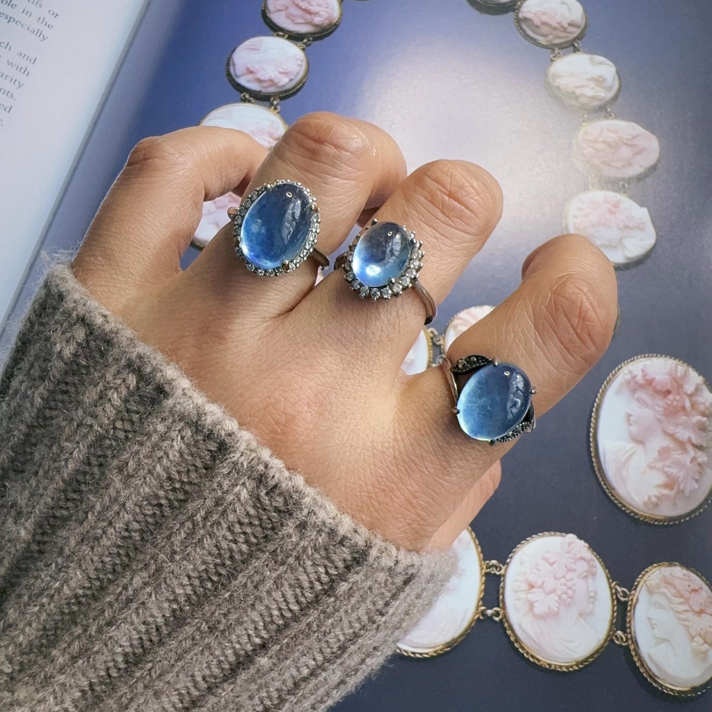 Santa Maria aquamarine adjustable 925 silver ring