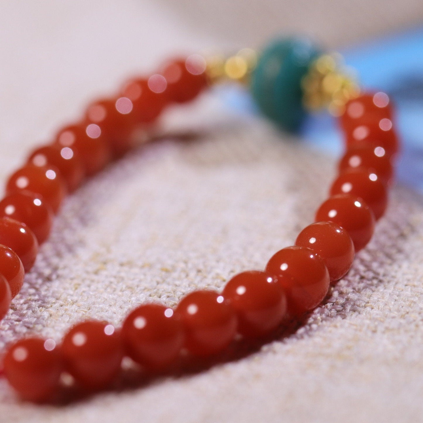 Sichuan Nanhong agate cherry red 6 mm bracelet