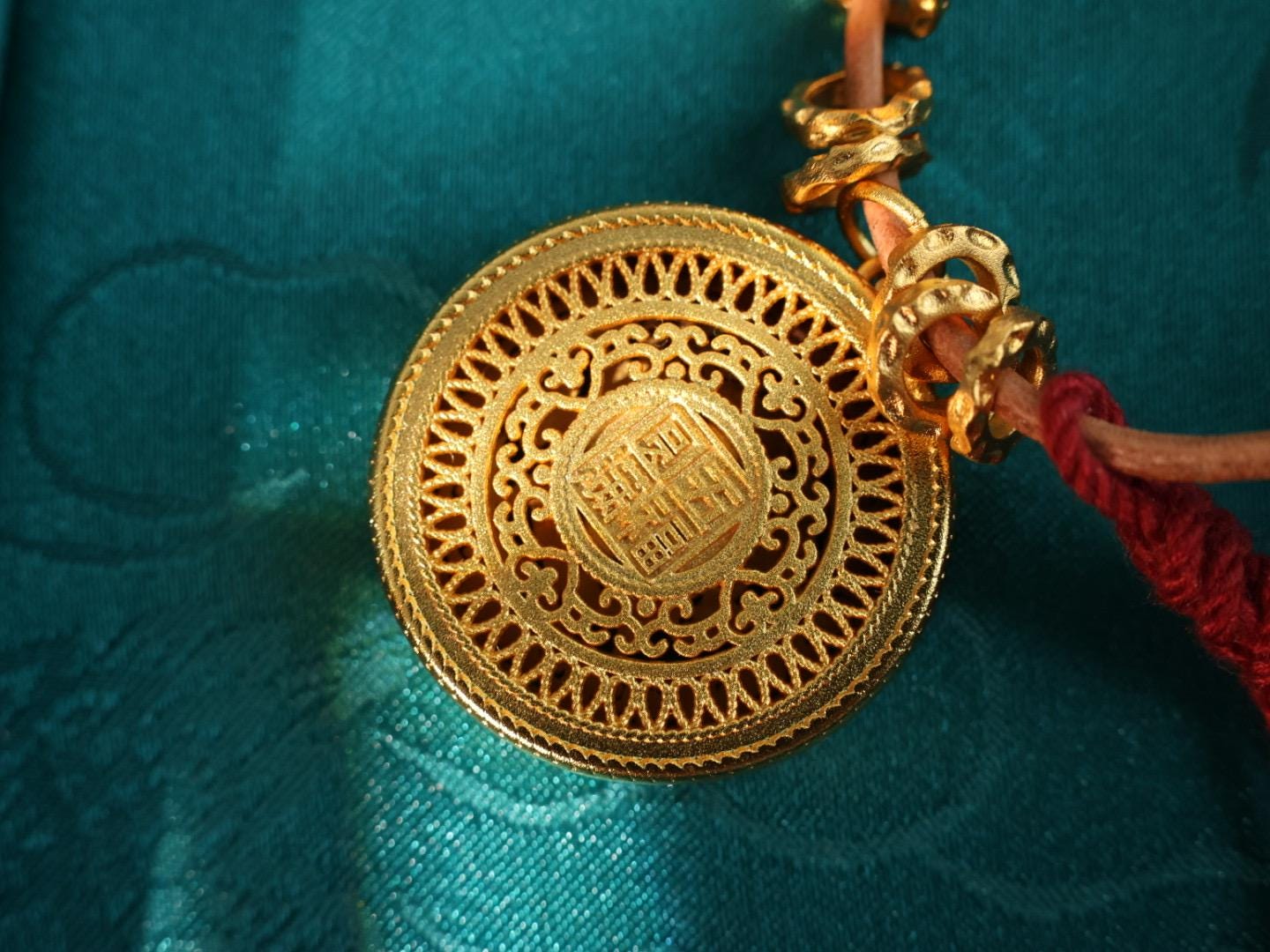24k gold compass pendant