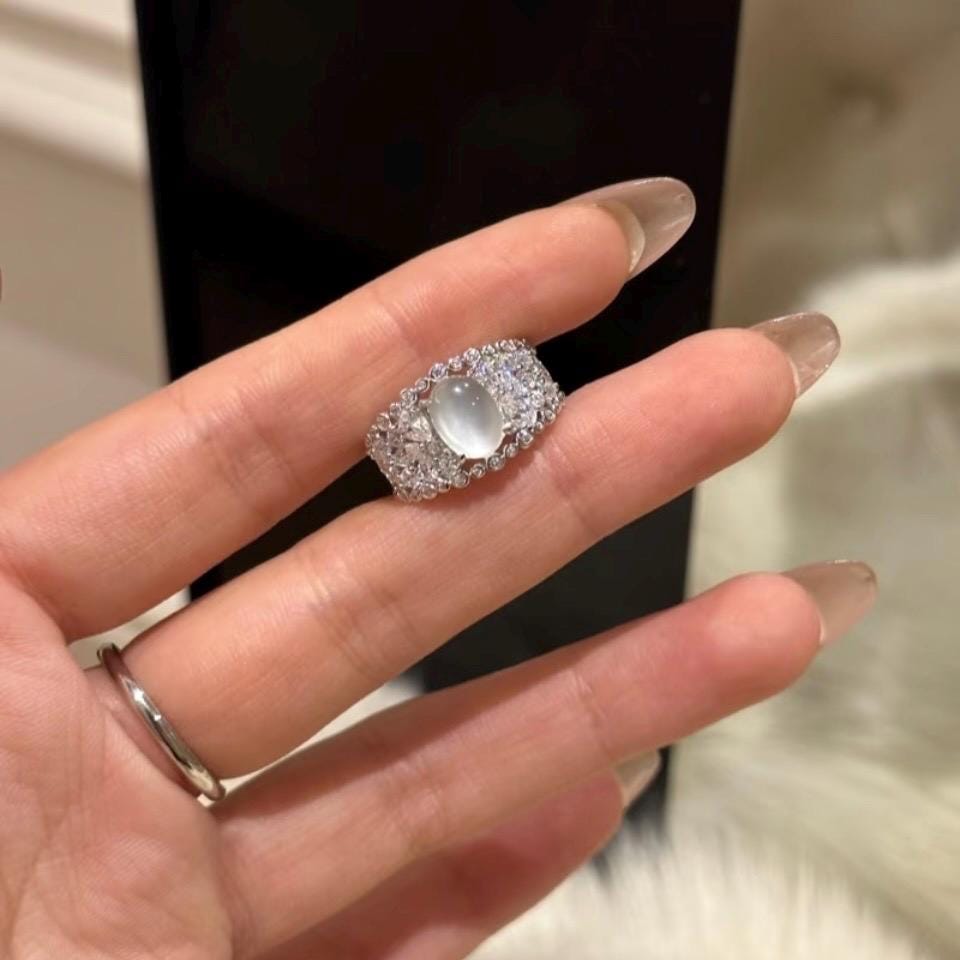 Certified Maw Sit Sit Statement Ring: Lace Design, 925 Silver, Size 6