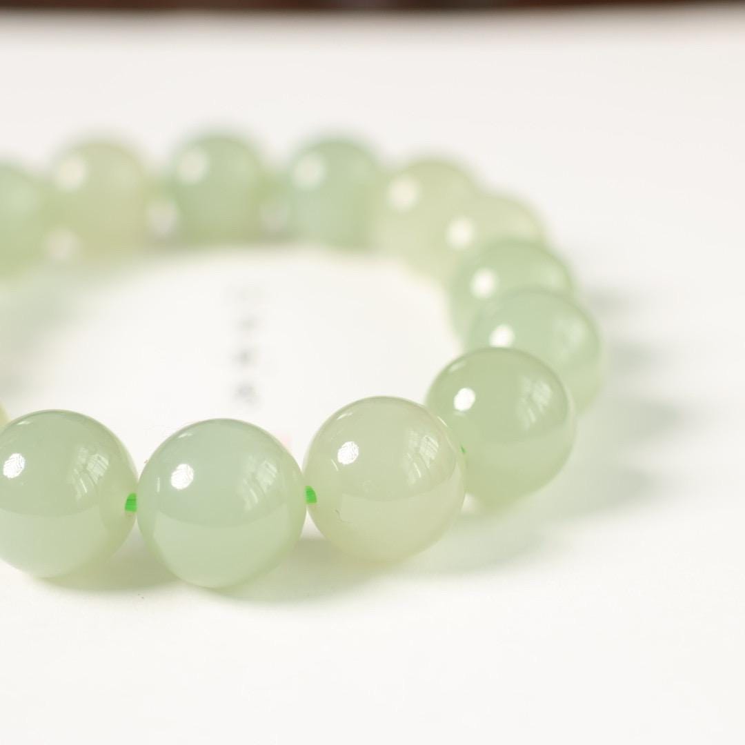Qingshui green nephrite bracelet 12mm