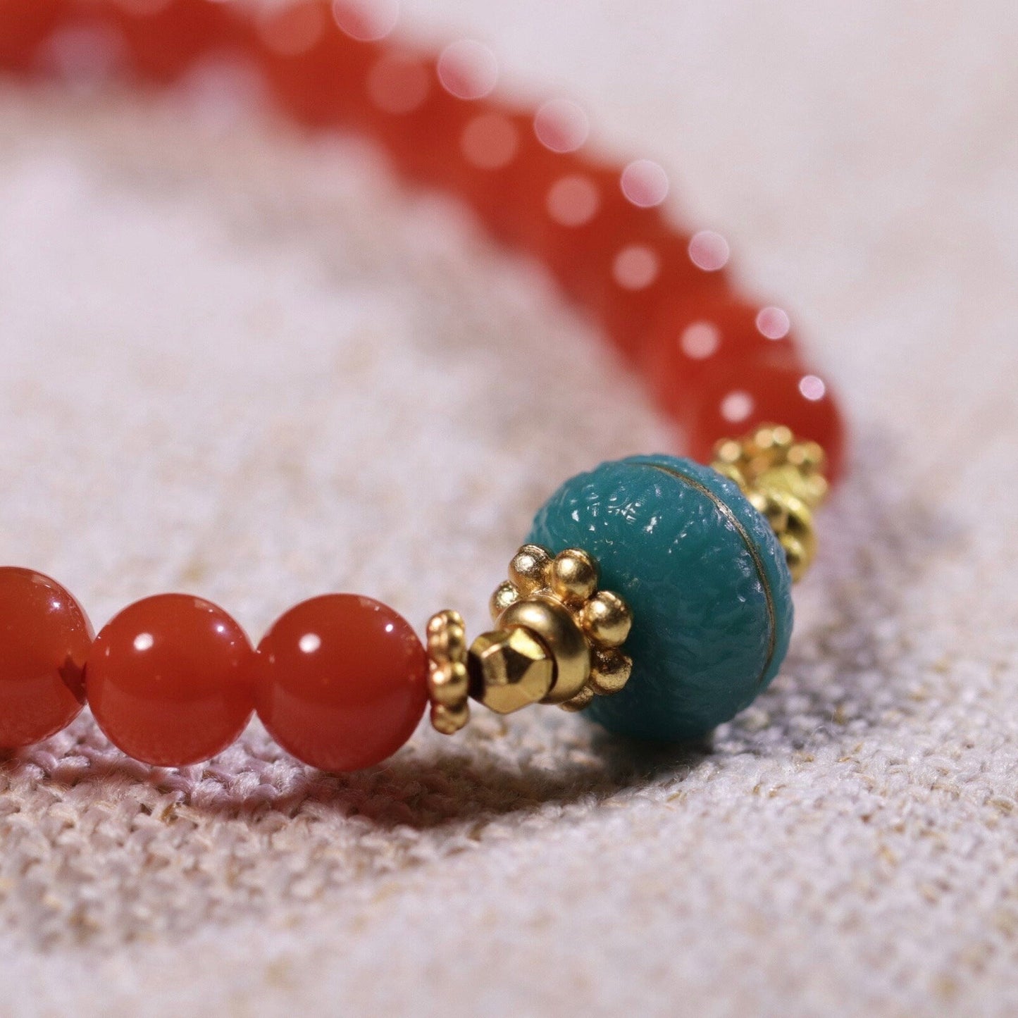 Sichuan Nanhong agate cherry red 6 mm bracelet