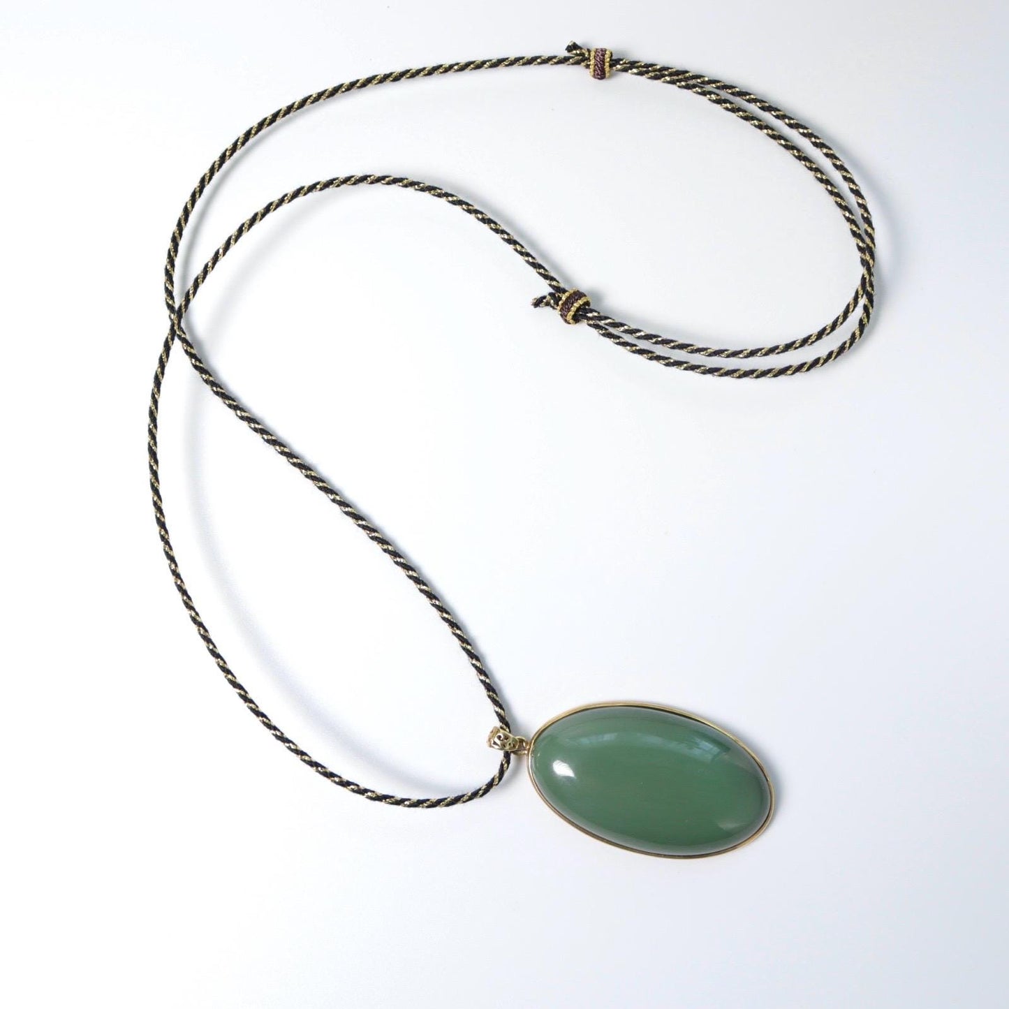 vintage dark blue green nephrite pendant