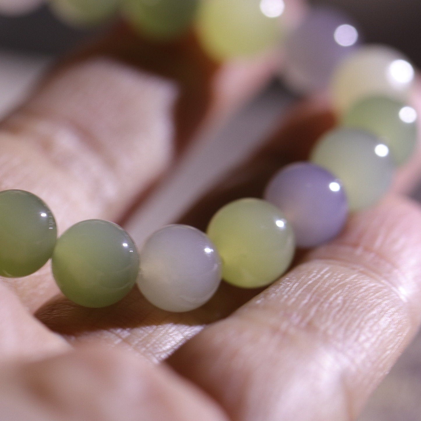 Premium pastel color multi color nephrite bracelet