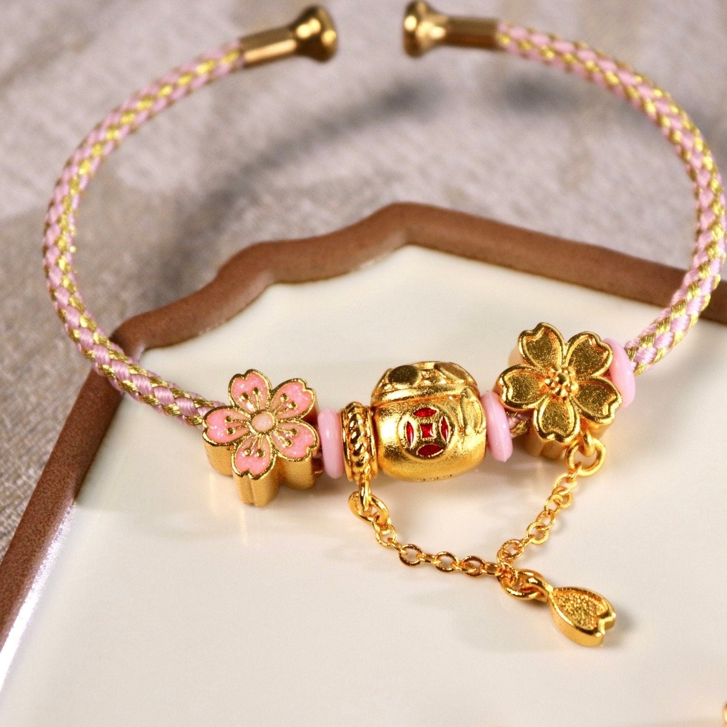 Chinese cord braided bracelet bangle