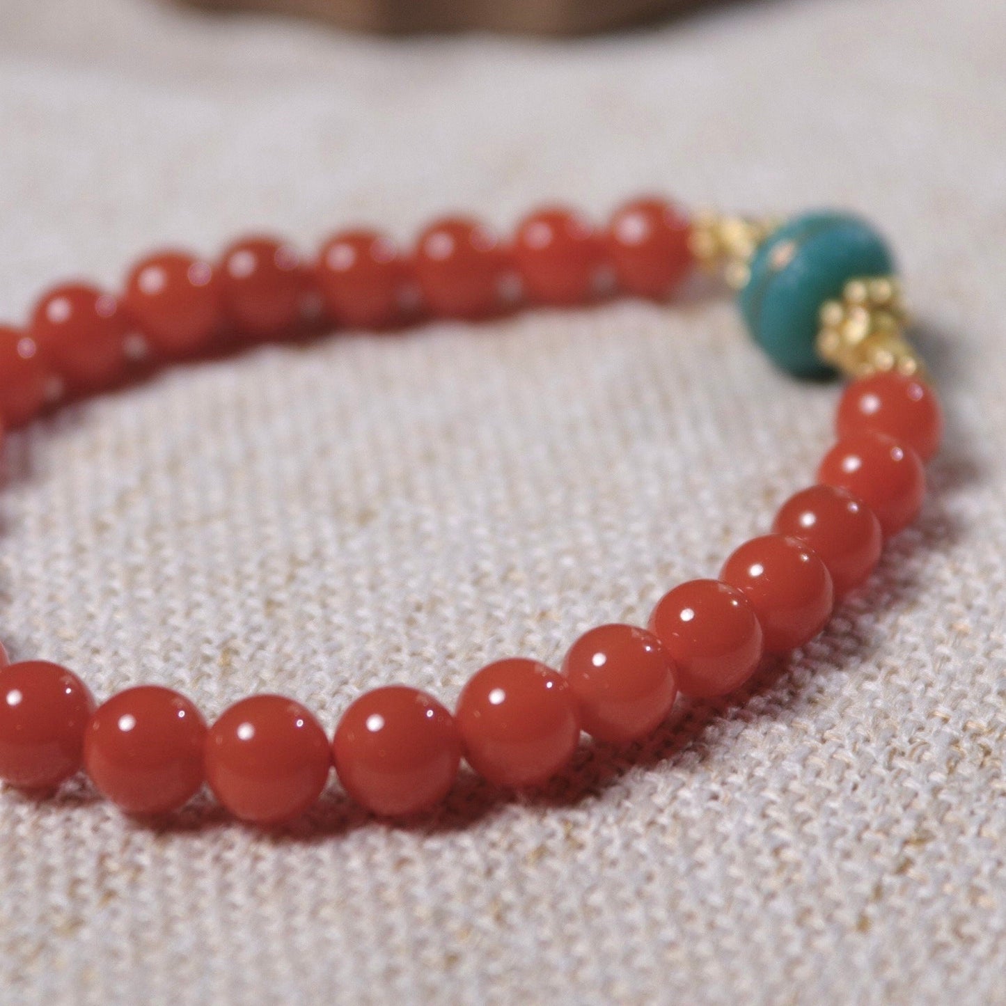 Sichuan Nanhong agate cherry red 6 mm bracelet