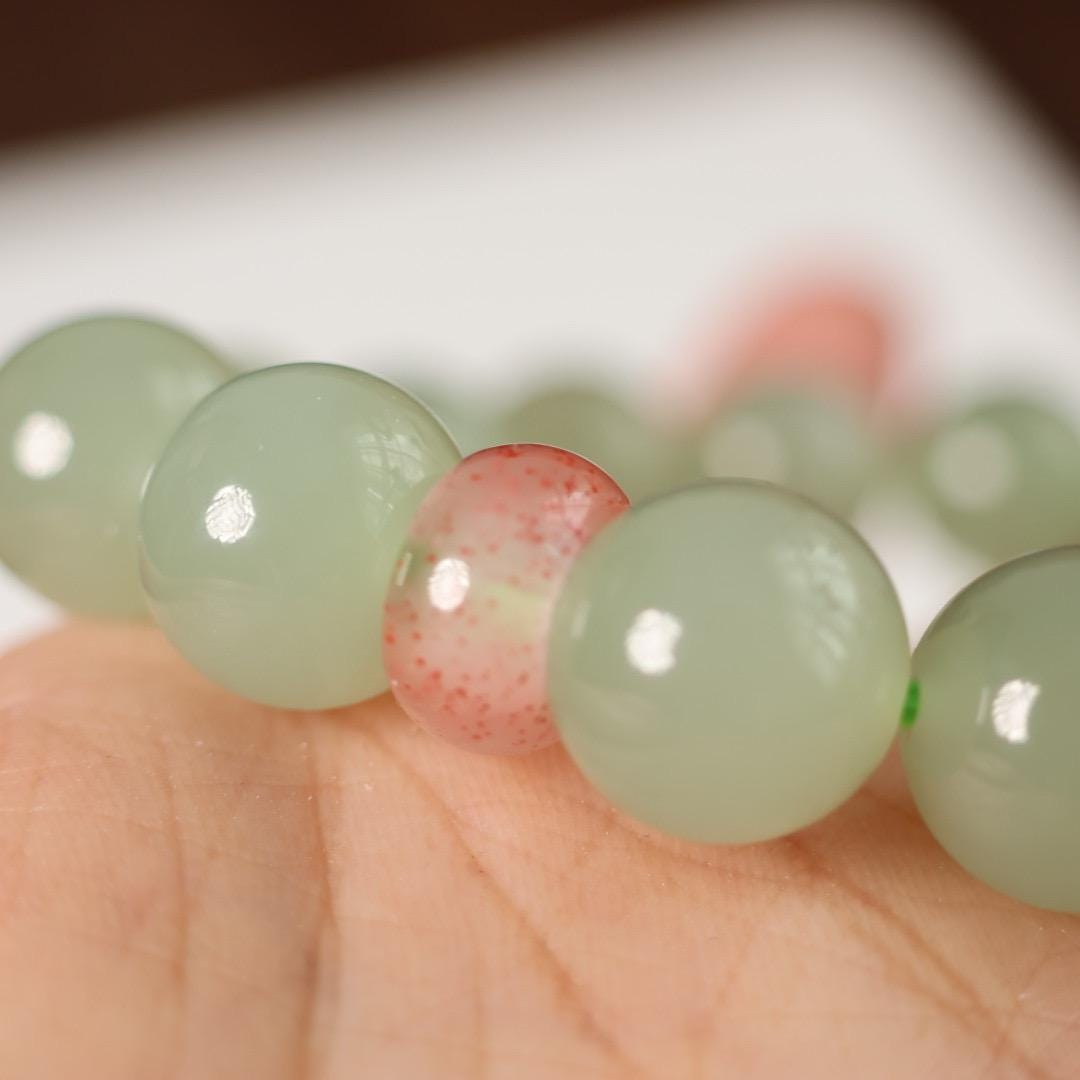 Qingshui green nephrite bracelet 12mm