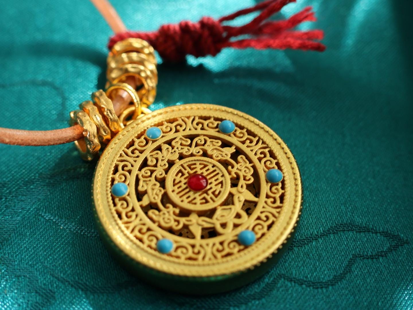 24k gold compass pendant