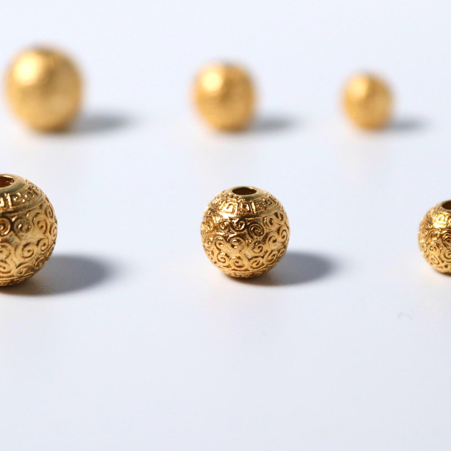 12mm 10mm 8mm Gold plated brass cloud beads / accent bead of bracelets