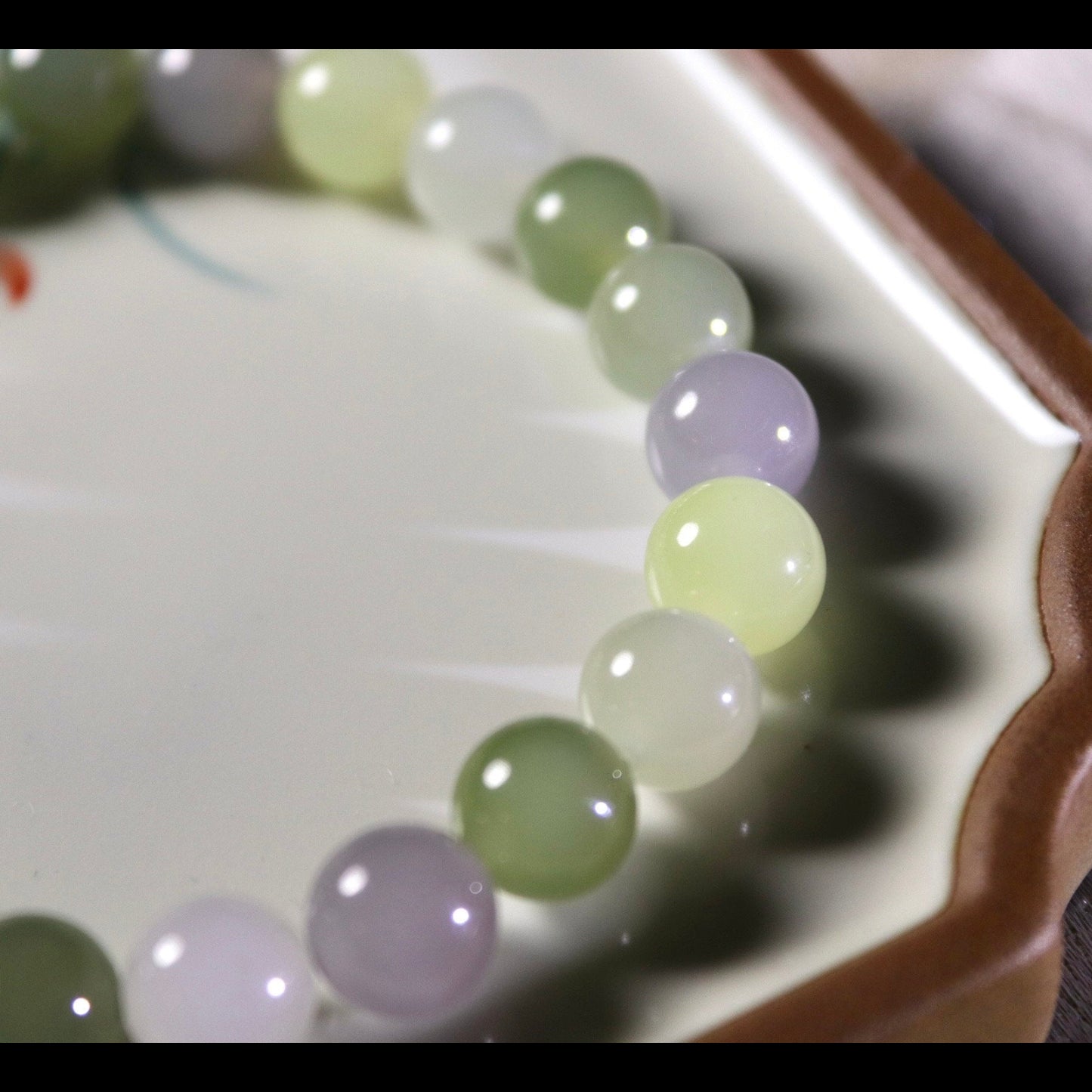 Premium pastel color multi color nephrite bracelet