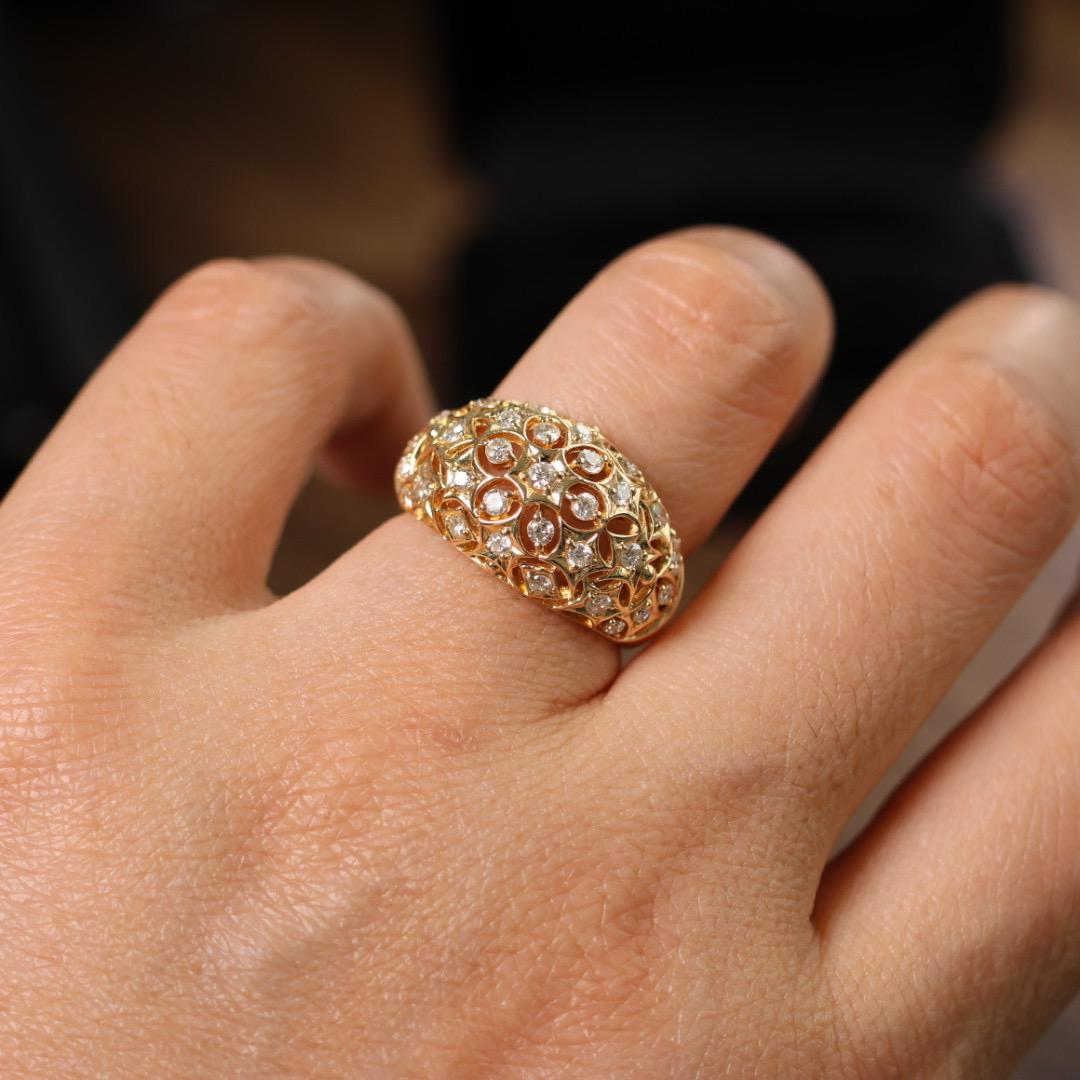 Vintage Japan diamond ring 18k gold ring size 6