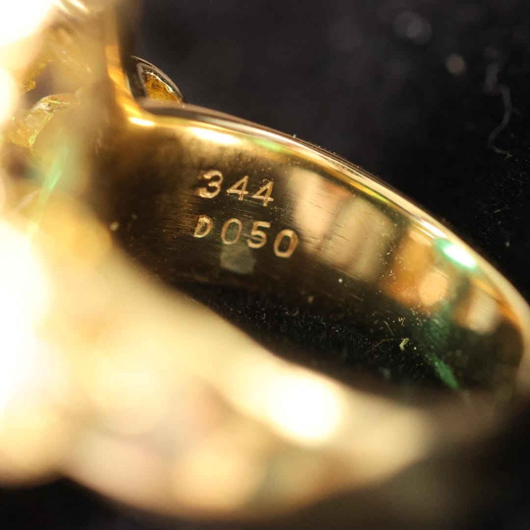 Vintage 3.44ct emerald ring 18k gold ring size 6.5