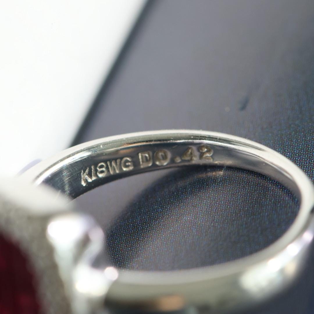 Vintage mystery set ruby and diamond ring US size 6.5