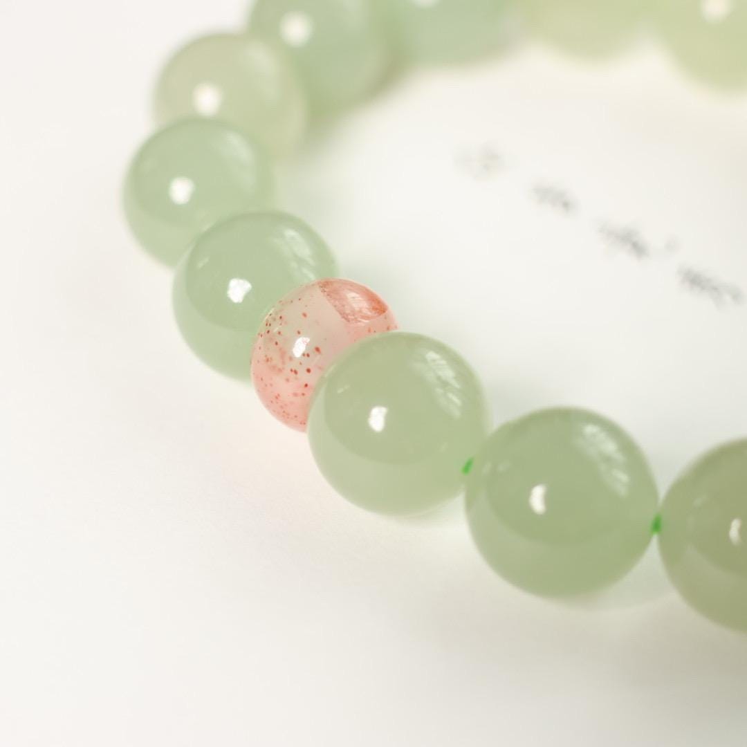 Qingshui green nephrite bracelet 12mm